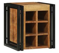 vidaXL Wine Rack Brown and Black 35 x 35 x 39 cm Solid Acacia Wood