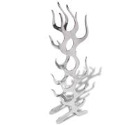 vidaXL Wine Rack Flame Shape Aluminium Silver 9 Bottles