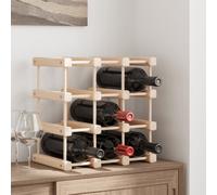 vidaXL Wine Rack for 12 Bottles 36x23x36 cm Solid Wood Pine
