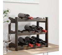Vidaxl Wine Rack For 12 Bottles Black Solid Wood Pine