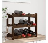 vidaXL Wine Rack for 12 Bottles Brown Solid Wood Pine