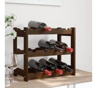 Vidaxl Wine Rack For 12 Bottles Brown Solid Wood Pine