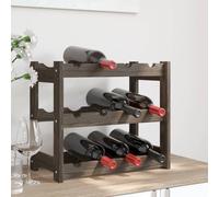 vidaXL Wine Rack for 12 Bottles Grey Solid Wood Pine