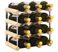 vidaXL Wine Rack for 12 Bottles Solid Pinewood