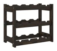 Vidaxl Wine Rack For 12 Bottles Black Solid Wood Pine