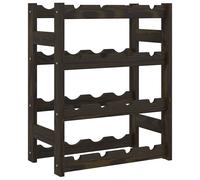 Wine Rack for 16 Bottles Shelf Bottle Holder Black Solid Wood Pine vidaXL