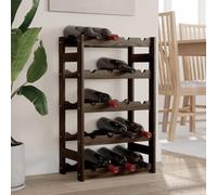 vidaXL Wine Rack for 20 Bottles Black Solid Wood Pine