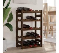 Wine Rack for 20 Bottles Shelf Bottle Holder Brown Solid Wood Pine vidaXL