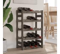 vidaXL Wine Rack for 20 Bottles Grey Solid Wood Pine