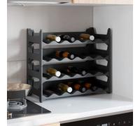 (24 bottle) vidaXL Wine Rack Wine Shelf Whisky Bottle Holder Drinking Rack PP Stackable