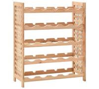vidaXL Solid Walnut Wood Wine Rack for 25 Bottles 63x25x73cm Drink Holder