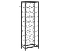 vidaXL Wine Rack for 27 Bottles Wine Shelf Bottle Holder Black Wrought Iron