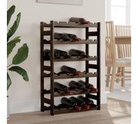 Vidaxl Wine Rack For 30 Bottles Black Solid Wood Pine