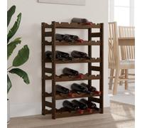 Vidaxl Wine Rack For 30 Bottles Brown Solid Wood Pine