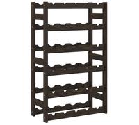 Vidaxl Wine Rack For 30 Bottles Black Solid Wood Pine