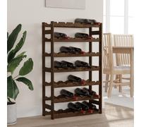 vidaXL Wine Rack for 42 Bottles Brown Solid Wood Pine
