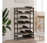 Wine Rack Grey Solid Pinewood 42 Bottle 7 Tier 102x62.5x25cm Rustic Countertop