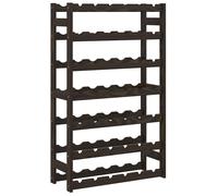 Wine Rack for 42 Bottles Shelf Bottle Holder Black Solid Wood Pine vidaXL