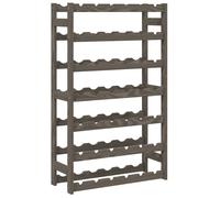 Vidaxl Wine Rack For 42 Bottles Grey Solid Wood Pine