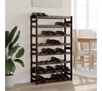 vidaXL Wine Rack for 56 Bottles Black Solid Wood Pine