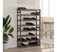 vidaXL Wine Rack for 56 Bottles Grey Solid Wood Pine