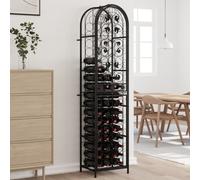 vidaXL Wine Rack for 73 Bottles Black 45x36x200 cm Wrought Iron