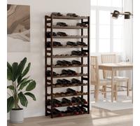 vidaXL Wine Rack for 77 Bottles Black Solid Wood Pine