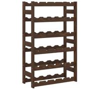 vidaXL Wine Rack - Solid Pine Wood 6-Tier Storage Holder for 30 Bottles, Brown - Perfect for Kitchen, Dining Room, Wine Cellar or Bar