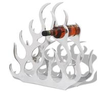 vidaXL Aluminium Tabletop Wine Rack Stand Holder for 11 Bottles Silver Cabinet