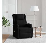 vidaXL Wing Back Massage Chair Black Fabric