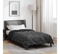 vidaXL Winter Duvet Black and Anthracite 200 x 135 cm Microfiber