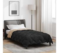 vidaXL Winter Duvet Black and Taupe 135 x 200 cm Microfiber