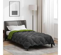 vidaXL Winter Duvet Green and Anthracite 200 x 135 cm Microfiber
