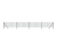 vidaXL Wire Mesh Fence- Durable Green Galvanised Steel with PVC Coating Flexible, UV Resistant - Ideal for Garden, Outdoor, Property Protection