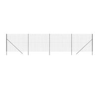 vidaXL Galvanised Steel Wire Mesh Fence – PVC-Coated, Anthracite, 1.6x10 m, 100x100 mm