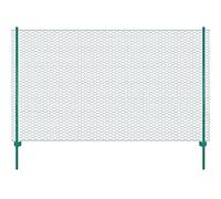 vidaXL Wire Mesh Fence with Posts - Green PVC-Coated Steel - 25x1.5m - Garden/Field/Enclosure