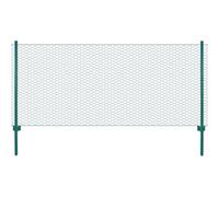 vidaXL Wire Mesh Fence with Posts Steel Fence Panel for Garden Backyard Outdoor Field Enclosure Wired Roll Fencing Net 25x0.75m Green