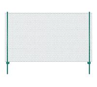 vidaXL Wire Mesh Fence with Posts Steel Fence Panel for Garden Backyard Outdoor Field Enclosure Wired Roll Fencing Net 25x2m Green