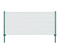 vidaXL Wire Mesh Fence with Posts Weather-resistant Outdoor Garden Panel Field Enclosure Barrier Protection Steel 25x0.5m Green