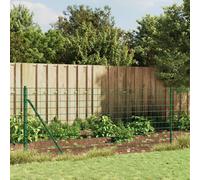 vidaXL Wire Mesh Fence with Spike Anchors Green 1.1x10 m