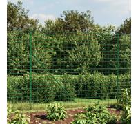 vidaXL Wire Mesh Fence with Spike Anchors Green 1.6x25 m