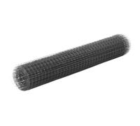 vidaXL Wire Netting Steel with PVC Coating 10x1m Square Grey Patio Fence Panel