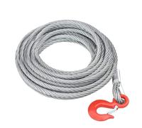 vidaXL Galvanised Steel Wire Rope Cable 20m - 3200kg Capacity with Safety Sling Hook, Ideal for Hoisting, Binding, Grinder, DIY Railing
