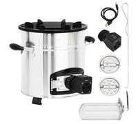 vidaXL Wood Stove with USB Fan Silver 35.5x26x28 cm Stainless Steel