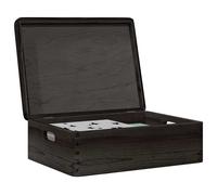 vidaXL Pine Wooden Storage Box with Lid and Handles - Black 40x30x13cm for Home and Office Versatile Modern Organizer