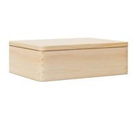 vidaXL wooden box with lid - solid pine storage box 40x30x13 cm - versatile ic keepsake/craft organizer