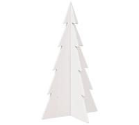 vidaXL Wooden Christmas Tree Decoration - White Solid Pinewood Tree 45 x 45 x 80 cm for Home/Office/Wedding Decor