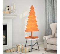 vidaXL Wooden Christmas Tree for Decoration Wax Brown 120 cm Solid Wood Pine