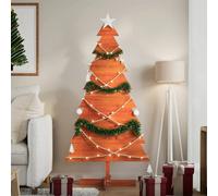 vidaXL Wooden Christmas Tree for Decoration Wax Brown 150 cm Solid Wood Pine, Brown