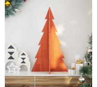 vidaXL Wooden Christmas Tree for Decoration Wax Brown 80 cm Solid Wood Pine